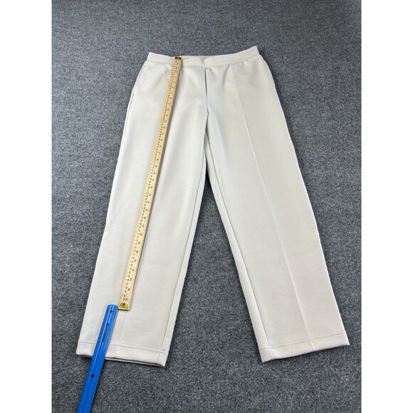 Uniqlo Beige XL Straight-Leg Pants With Pleated Front & Elastic Waist - Picture 3 of 8